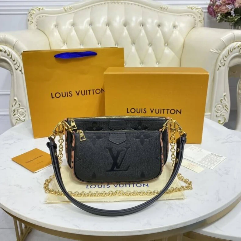 Replica bag Strap dro Louis Vuitton Multi Pochette Accessoires Black