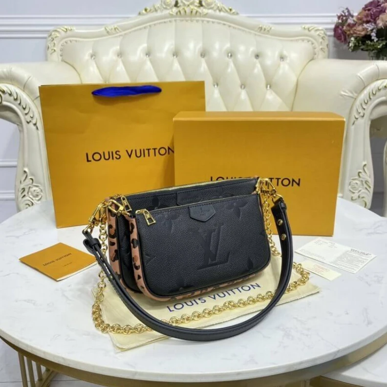 Replica bag Strap dro Louis Vuitton Multi Pochette Accessoires Black