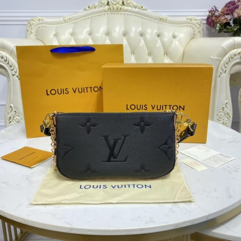 Replica bag Strap dro Louis Vuitton Multi Pochette Accessoires Black