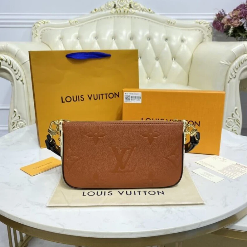 Top lv Chain dro Louis Vuitton Multi Pochette Accessoires Caramel
