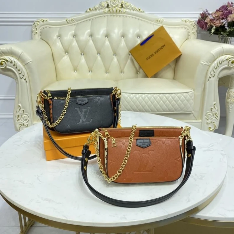 Top lv Chain dro Louis Vuitton Multi Pochette Accessoires Caramel