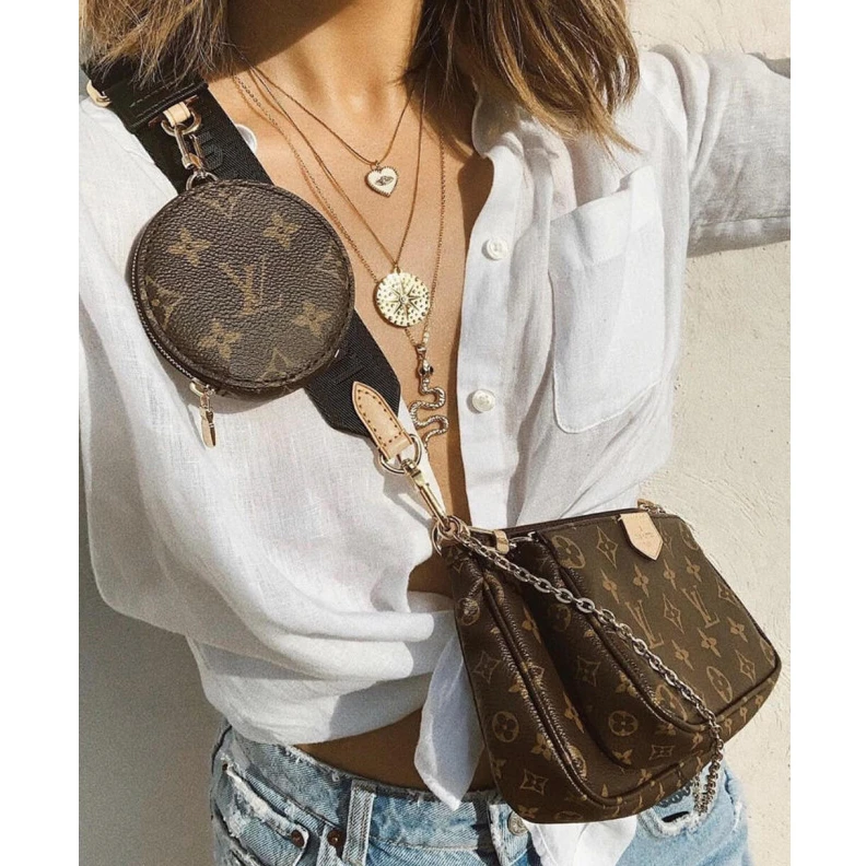 Replica bags lv Strap: Re Louis Vuitton Multi Pochette Accessoires Khaki Strap