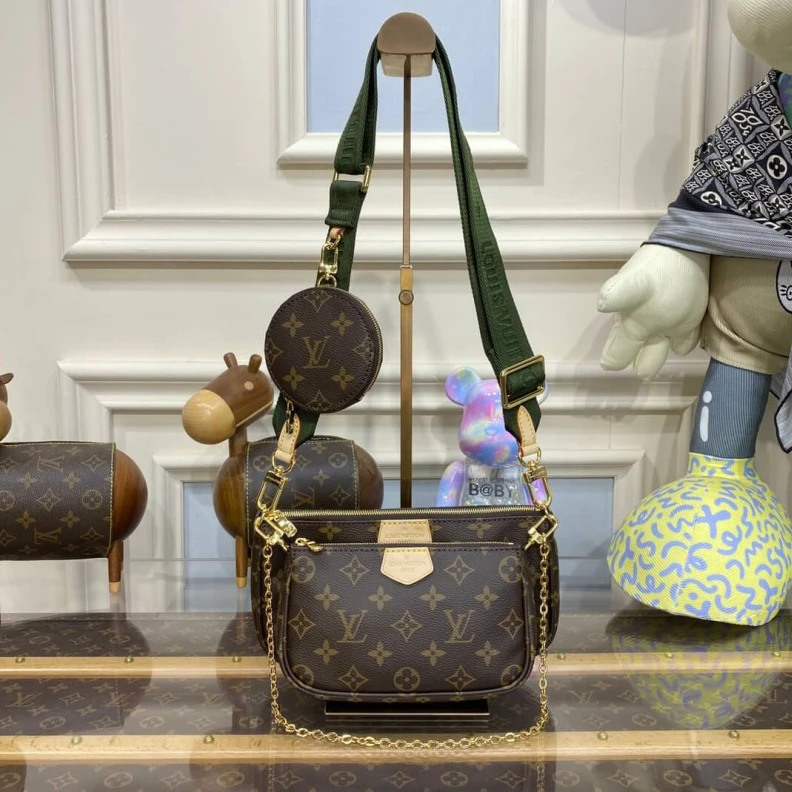 Replica bags lv Strap: Re Louis Vuitton Multi Pochette Accessoires Khaki Strap