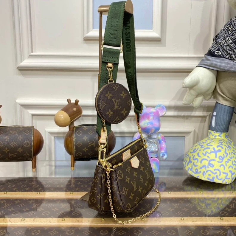 Replica bags lv Strap: Re Louis Vuitton Multi Pochette Accessoires Khaki Strap
