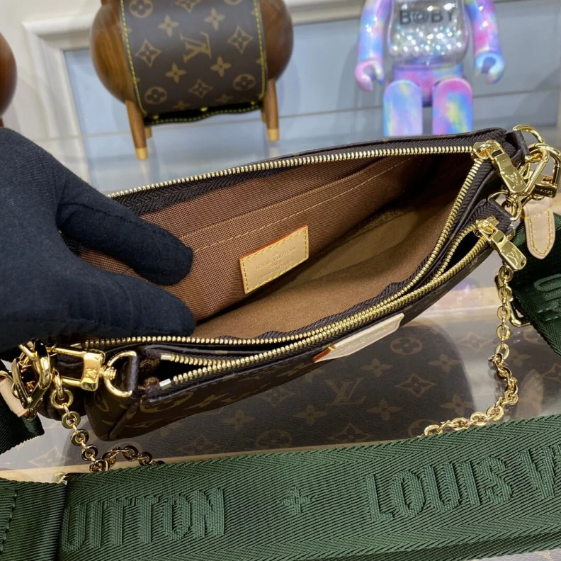 Replica bags lv Strap: Re Louis Vuitton Multi Pochette Accessoires Khaki Strap