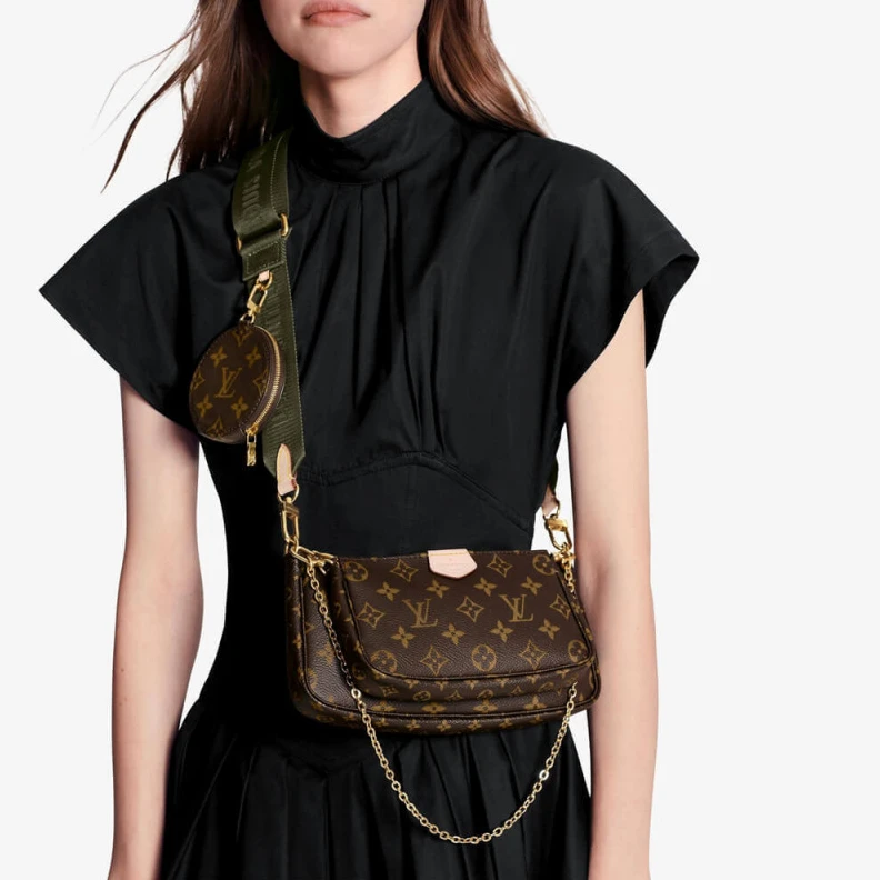 Replica bags lv Strap: Re Louis Vuitton Multi Pochette Accessoires Khaki Strap