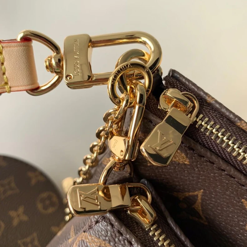 Mythick Removable Louis Vuitton Multi Pochette Accessoires Khaki and Beige Strap