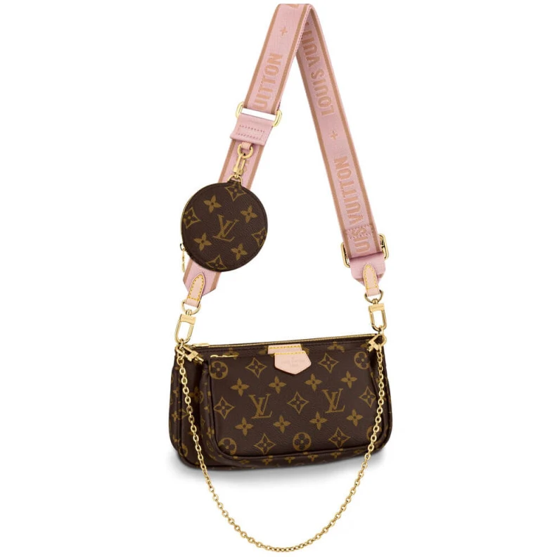 Natural c Louis Vuitton Multi Pochette Accessoires Pink Strap