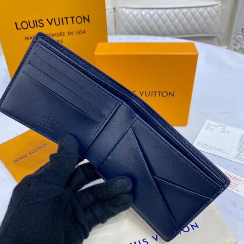Lv belts replica The simple Louis Vuitton Multiple Wallet Navy Blue
