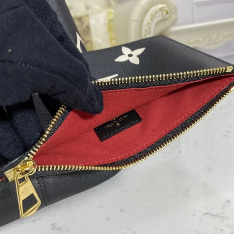 Replica bags Embossed Louis Vuitton NeoNoe MM Black Beige