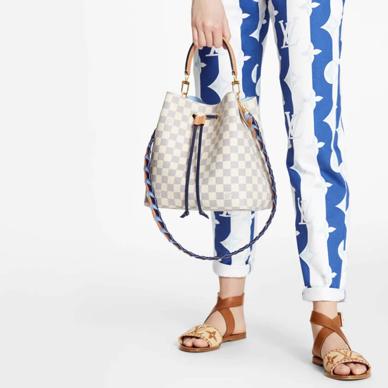Replica bags lv Goldcolor Louis Vuitton Neonoe MM Blue