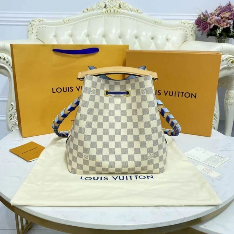 Replica bags lv Goldcolor Louis Vuitton Neonoe MM Blue