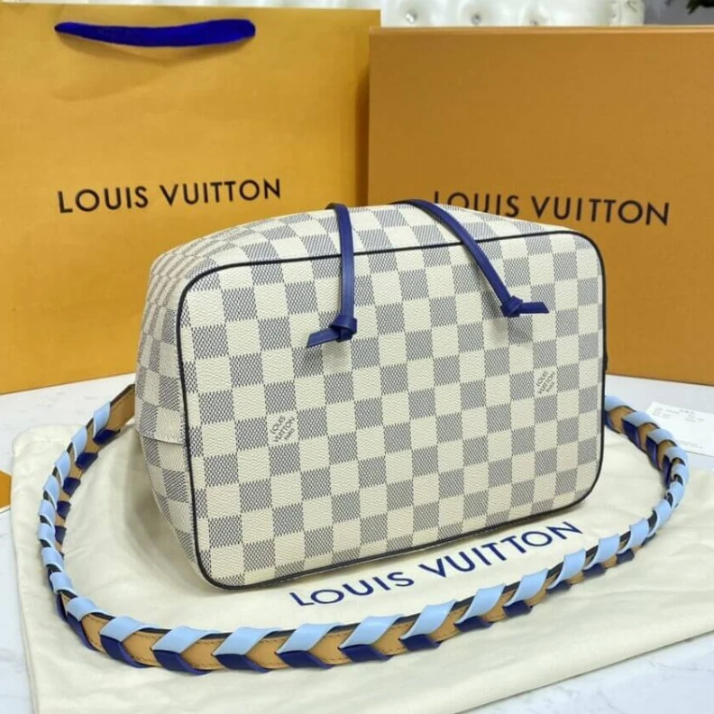 Replica bags lv Goldcolor Louis Vuitton Neonoe MM Blue
