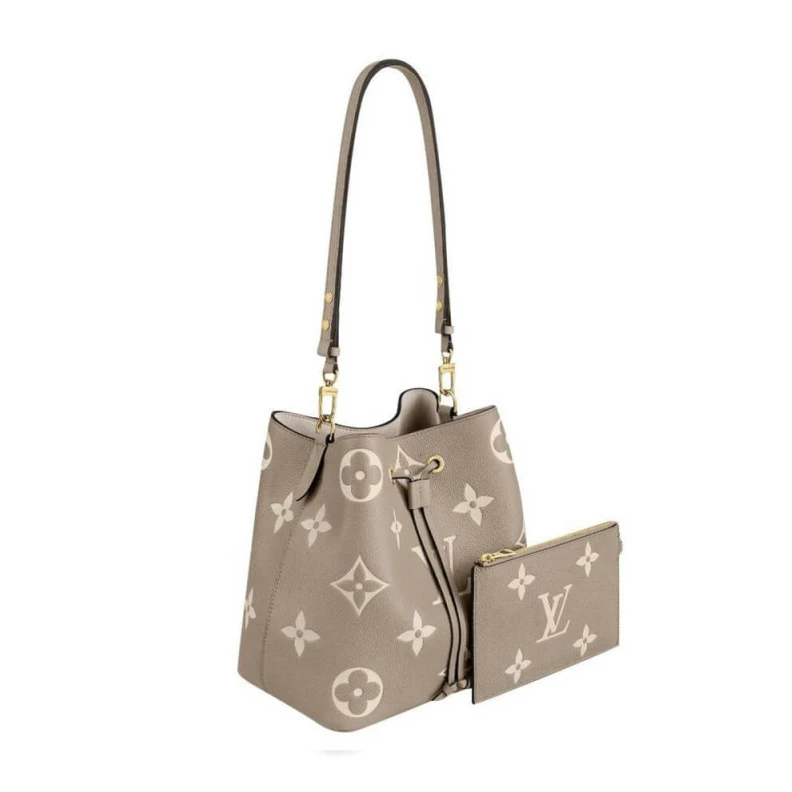 Goldcolor Louis Vuitton Neonoe MM Tourterelle Gray Cream