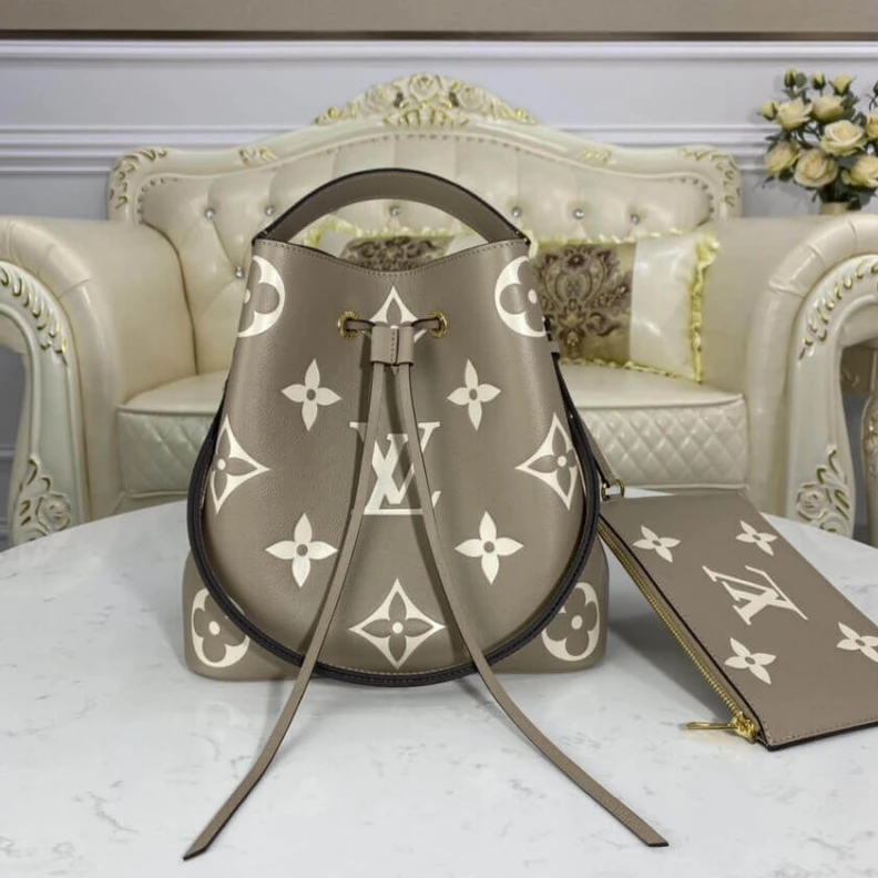 Louis vuitton locations Goldcolor Louis Vuitton Neonoe MM Tourterelle Gray Cream