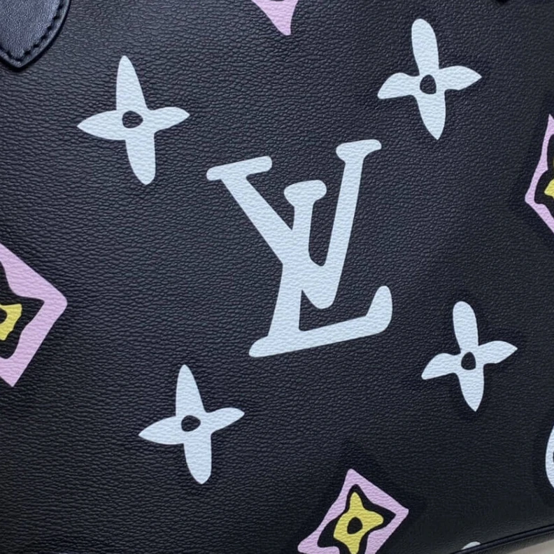 Top lv Cowhidele Louis Vuitton Neverfull MM Black