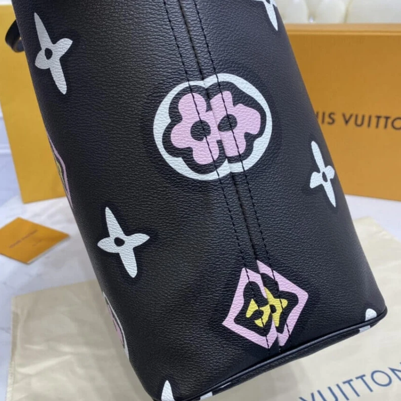 Top lv Cowhidele Louis Vuitton Neverfull MM Black