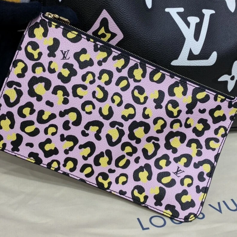 Top lv Cowhidele Louis Vuitton Neverfull MM Black