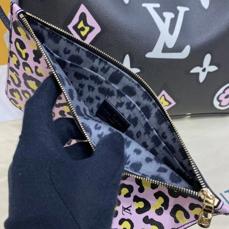 Top lv Cowhidele Louis Vuitton Neverfull MM Black