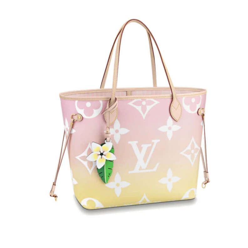 Large zip Louis Vuitton Neverfull MM Pink