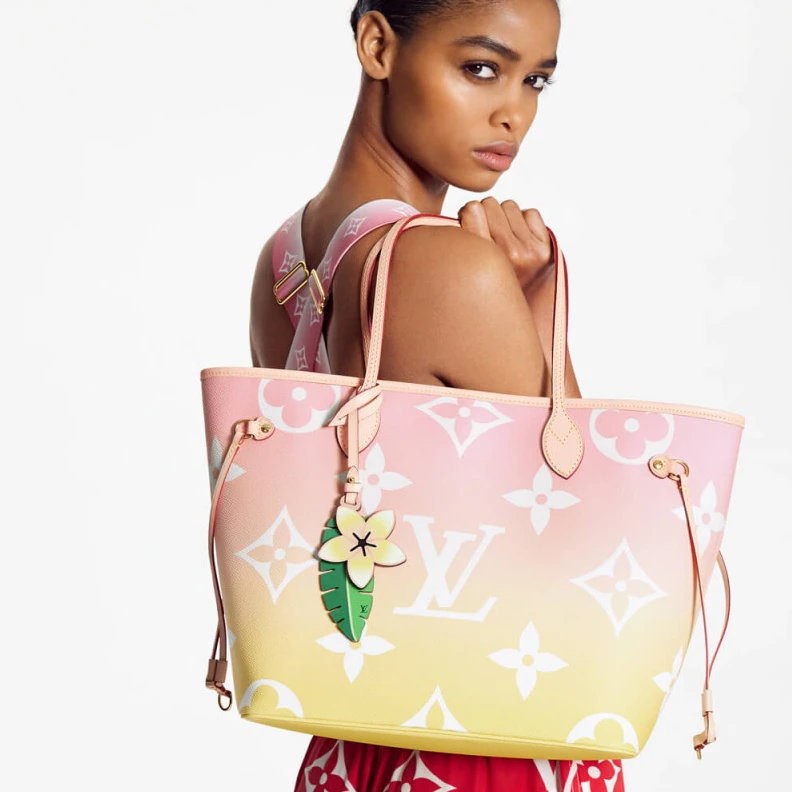 Replica bags lv Large zip Louis Vuitton Neverfull MM Pink