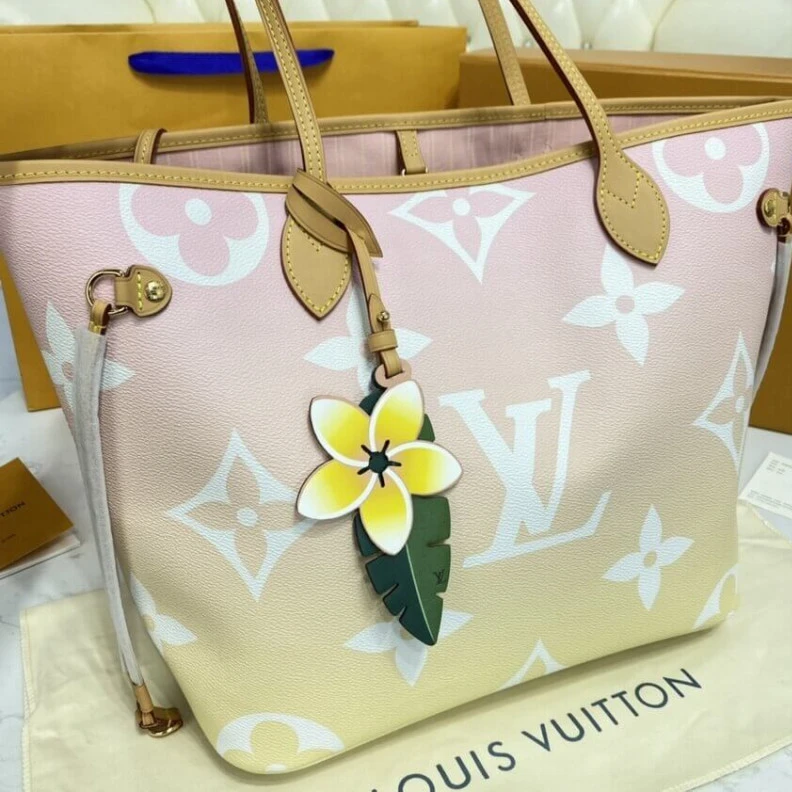 Replica bags lv Large zip Louis Vuitton Neverfull MM Pink