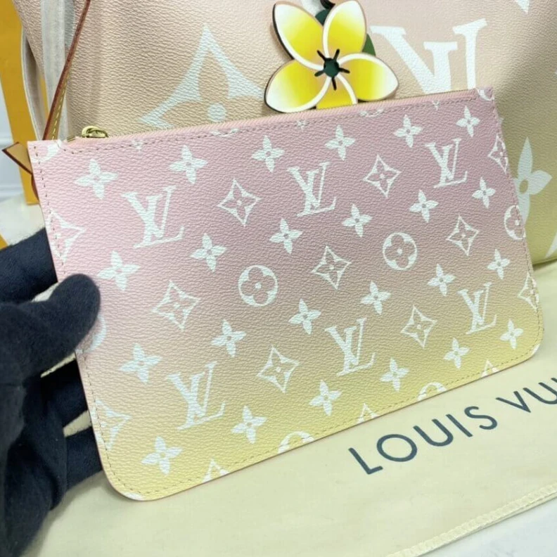 Replica bags lv Large zip Louis Vuitton Neverfull MM Pink