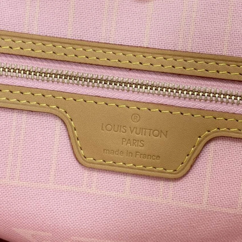 Replica bags lv Large zip Louis Vuitton Neverfull MM Pink
