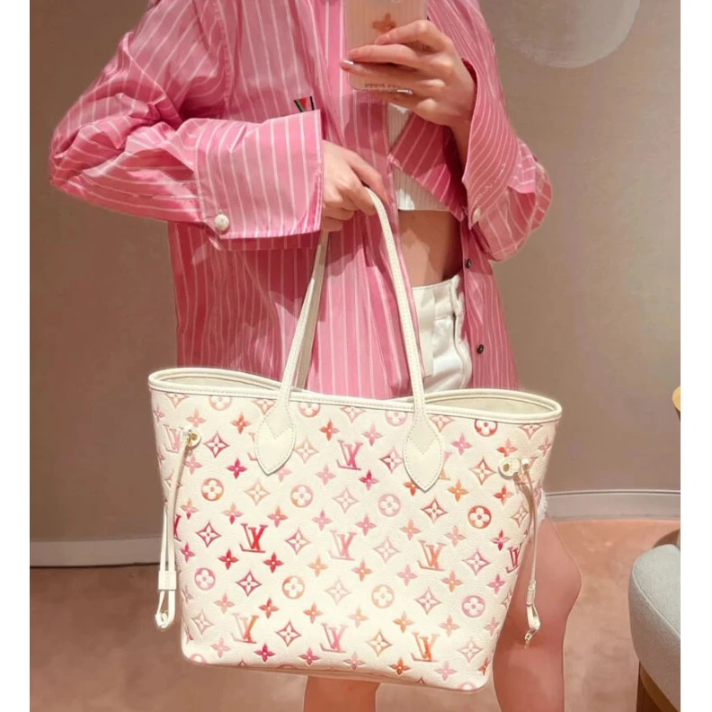 Top lv Louis Vuitton Neverfull MM Sunrise Aquarelle