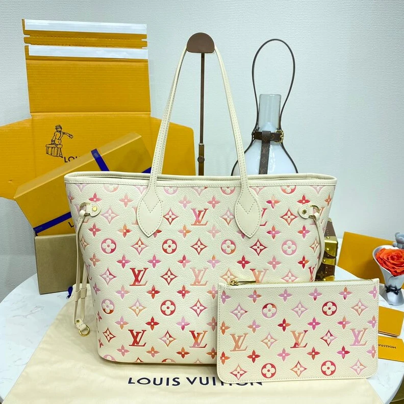 Top lv Louis Vuitton Neverfull MM Sunrise Aquarelle
