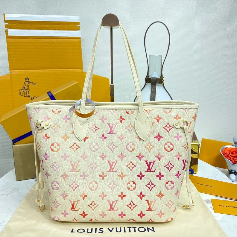 Top lv Louis Vuitton Neverfull MM Sunrise Aquarelle
