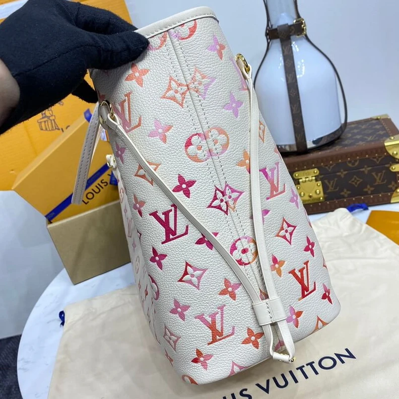 Top lv Louis Vuitton Neverfull MM Sunrise Aquarelle