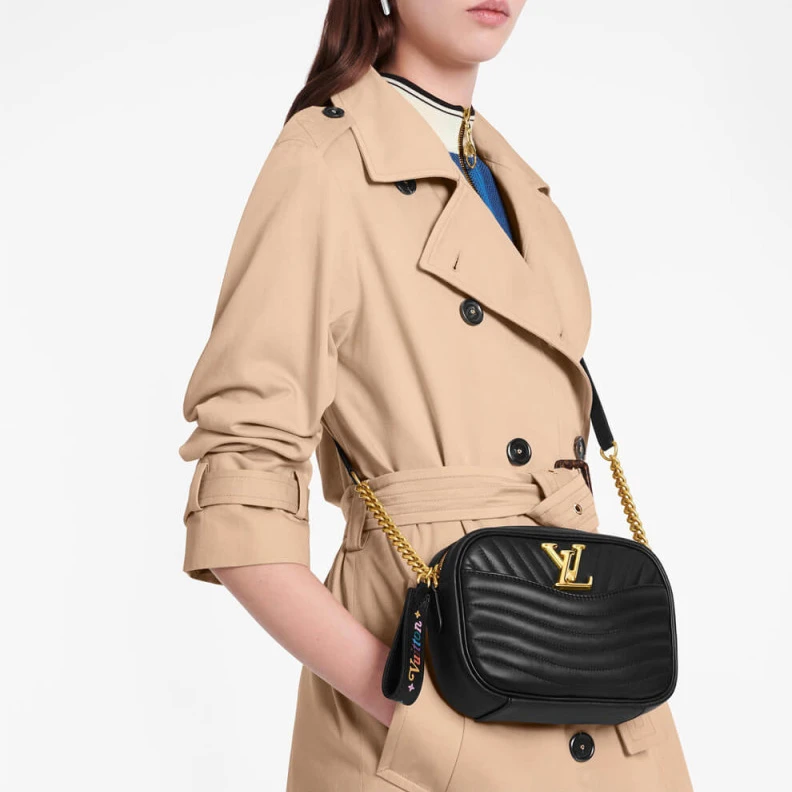 Louis vuitton locations Microfibe Louis Vuitton New Wave Camera Bag Black