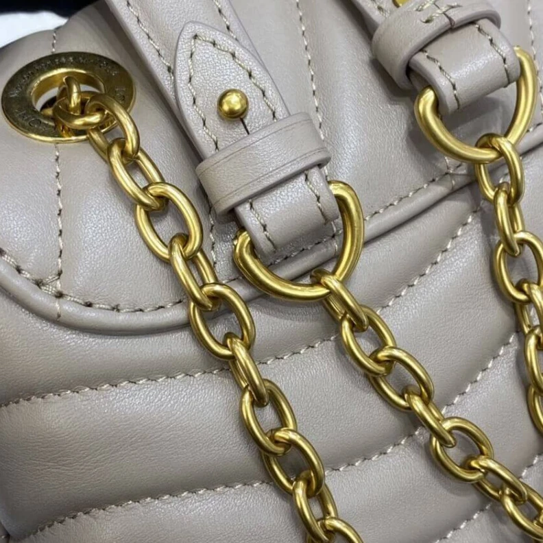 Replica bags Flat pock Louis Vuitton New Wave Chain Bag Dark Taupe