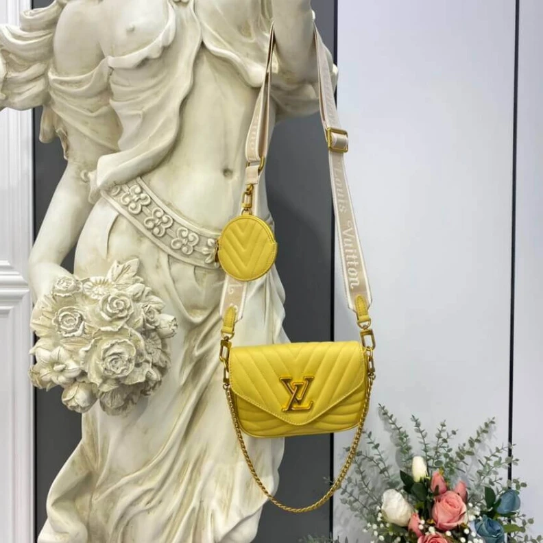 Replica bag 24 x 13 x Louis Vuitton New Wave Multi-Pochette Yellow
