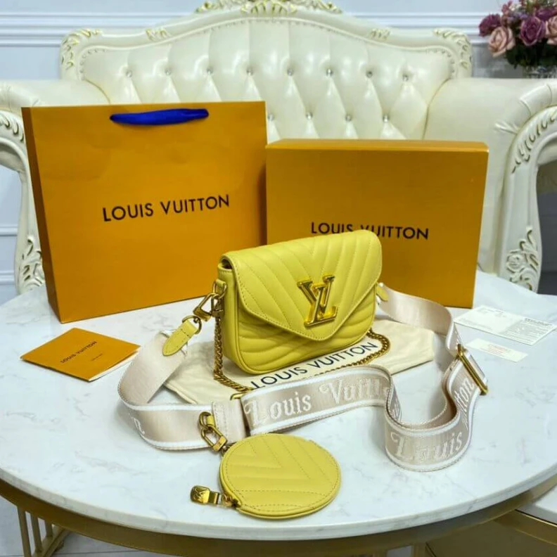 Replica bag 24 x 13 x Louis Vuitton New Wave Multi-Pochette Yellow