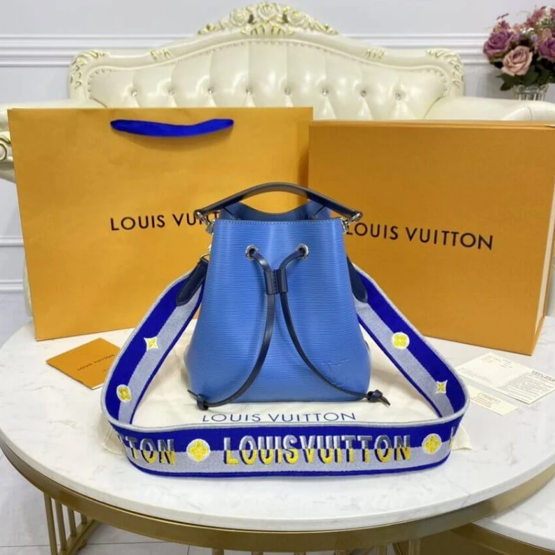 Replica bags lv Drawstrin Louis Vuitton Néonoé BB Bleuet Blue