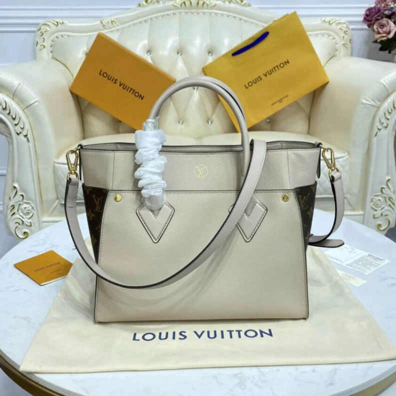 Replica bags lv Closure s Louis Vuitton On My Side MM Greige