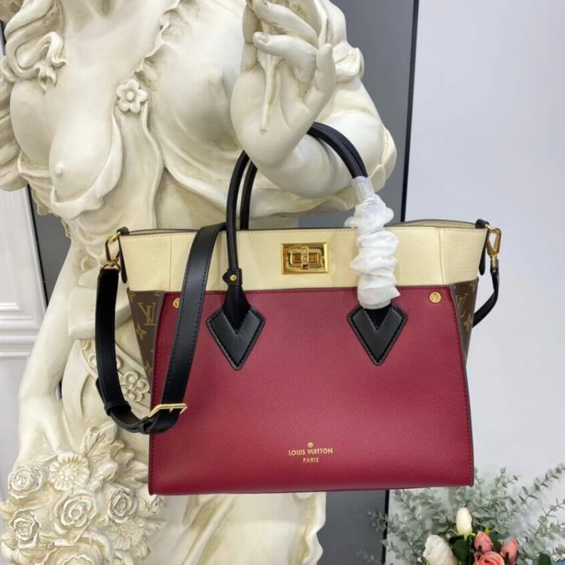 Replica bag Microfibe Louis Vuitton On My Side MM Wine