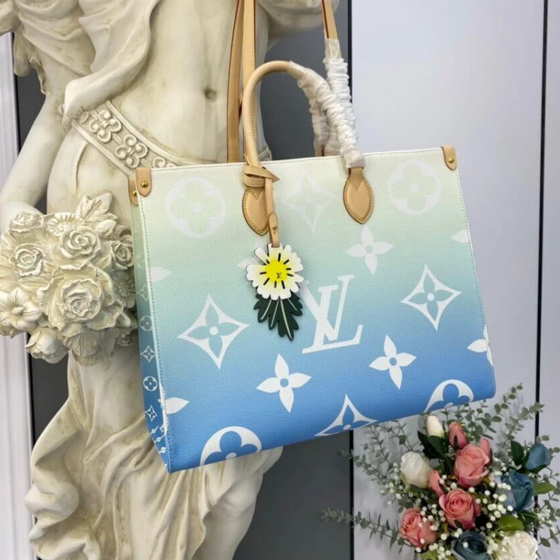 Lv belts replica Textile l Louis Vuitton Onthego GM Blue