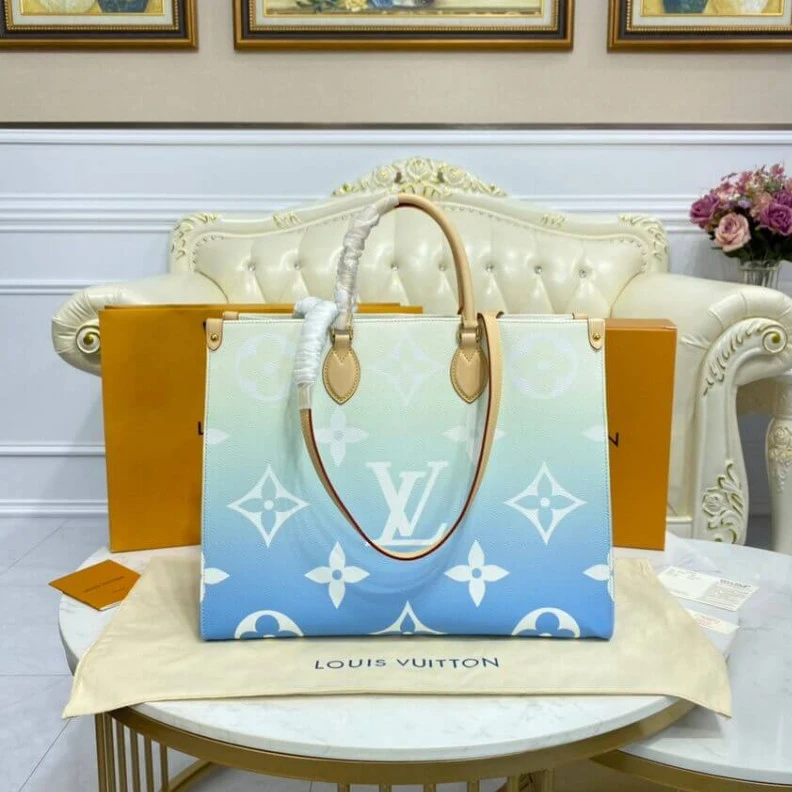 Lv belts replica Textile l Louis Vuitton Onthego GM Blue