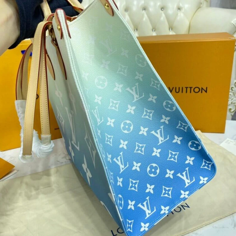 Lv belts replica Textile l Louis Vuitton Onthego GM Blue