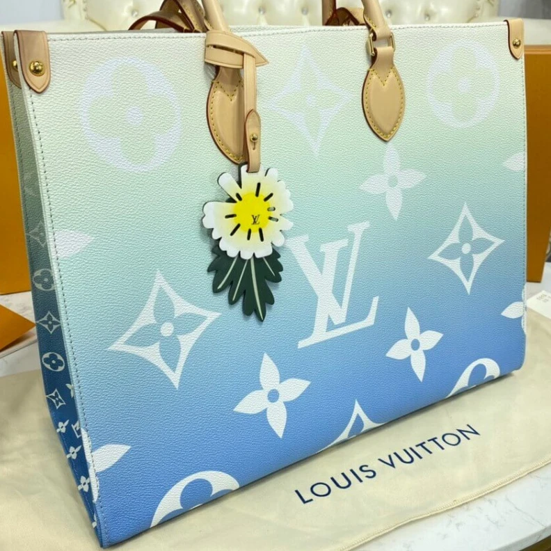 Lv belts replica Textile l Louis Vuitton Onthego GM Blue