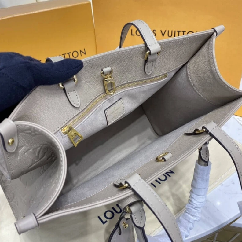 Replica bags lv Inside fl Louis Vuitton Onthego MM Grey