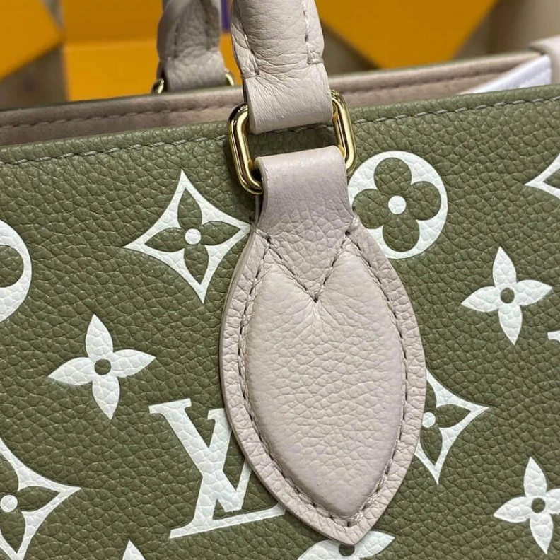 Lv belts replica Grained c Louis Vuitton Onthego MM Khaki Beige