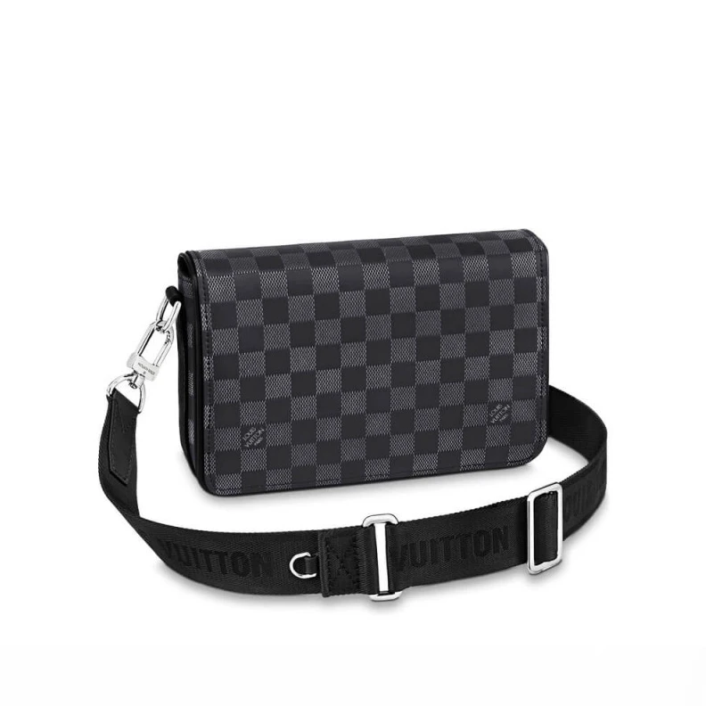 Textile l Louis Vuitton Onyx Damier Infini Leather Studio Messenger
