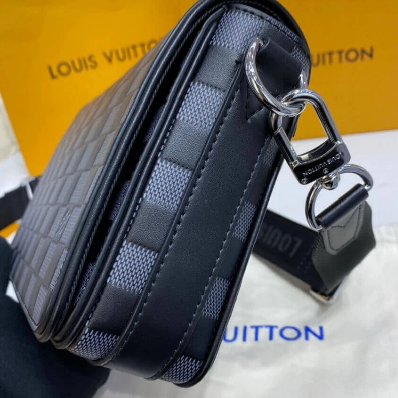 Replica bags lv Textile l Louis Vuitton Onyx Damier Infini Leather Studio Messenger