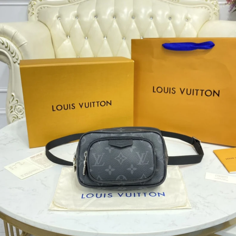 Top lv Strap Dro Louis Vuitton Outdoor Pouch Black