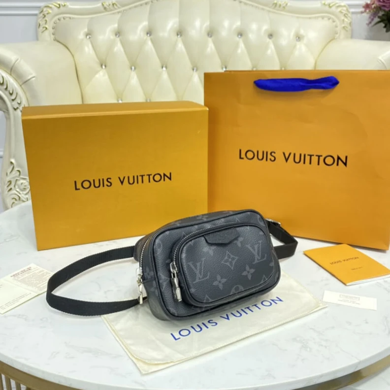 Top lv Strap Dro Louis Vuitton Outdoor Pouch Black