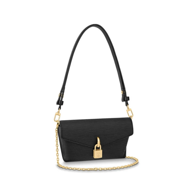 Chain Dro Louis Vuitton Padlock On Strap Black